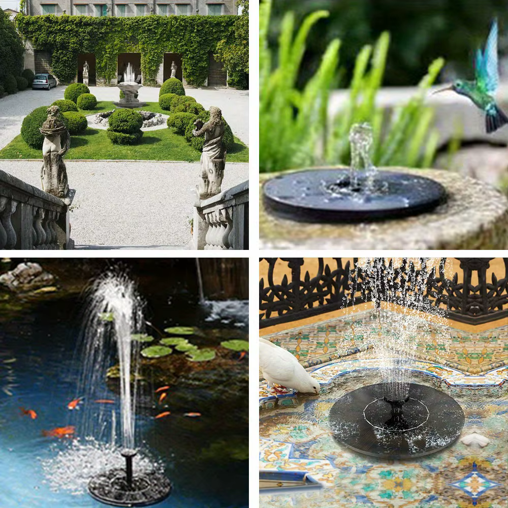 Fontaine solaire pour piscine extérieure