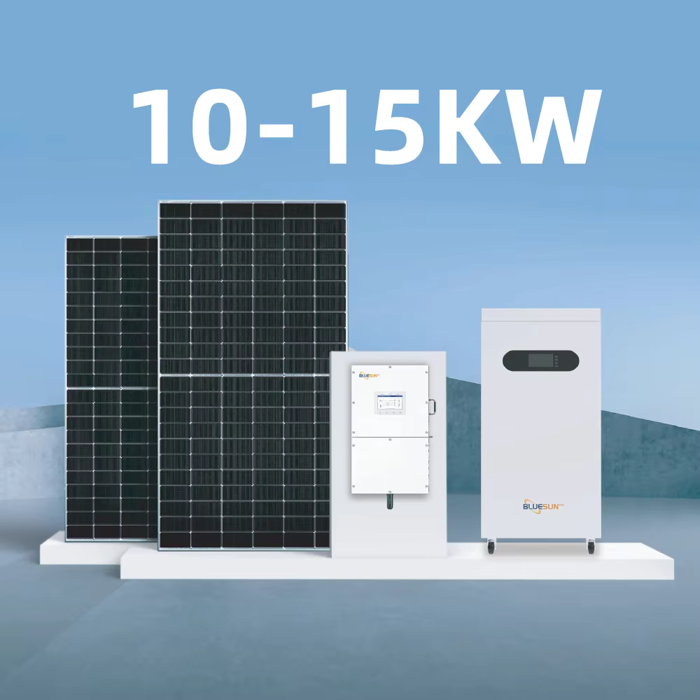 Système solaire domestique complet 10KW 15KW avec batterie de secours LiFePO4 16kWh 32kWh, installation facile, onduleur hybride triphasé monophasé