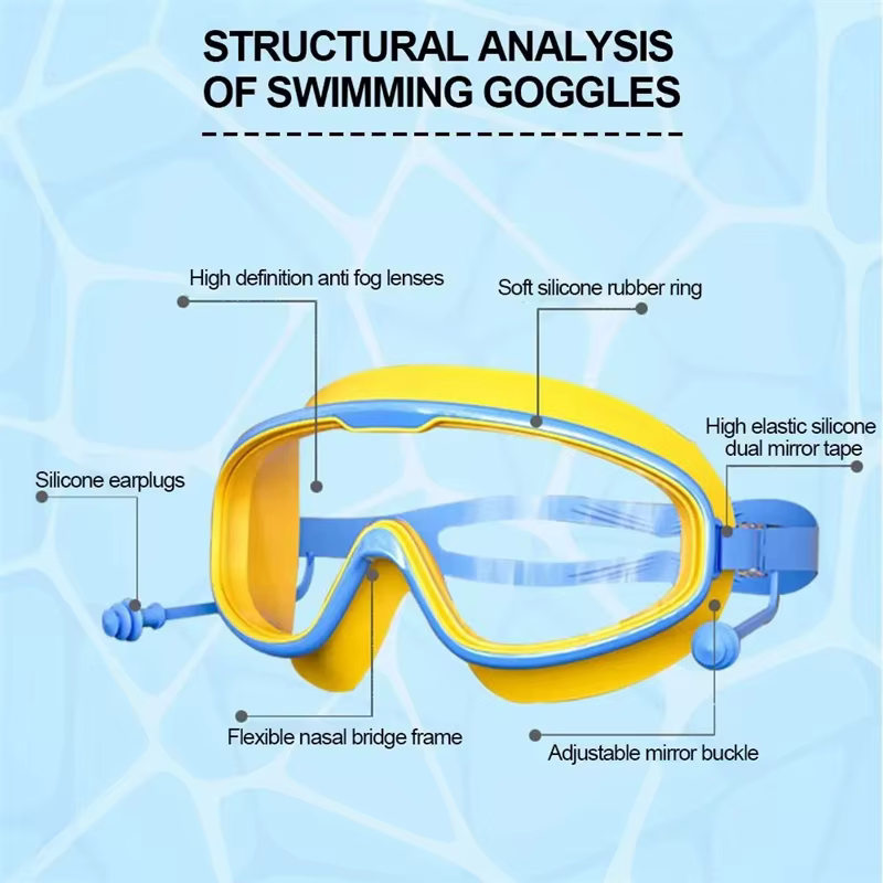 Lunettes de natation professionnelles Anti-buée avec bouchons d'oreilles