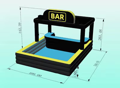 Bar de piscine gonflable portable en PVC pour adultes