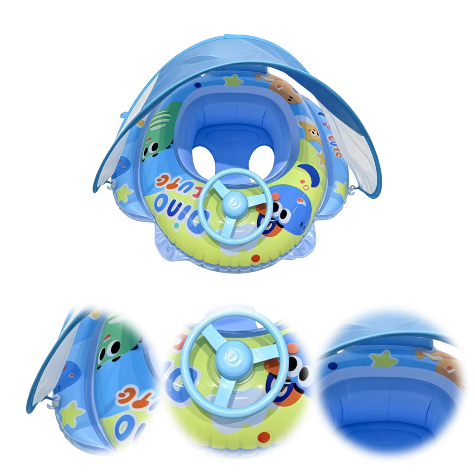 Piscine gonflable pour bébé en PVC amélioré avec auvent et siège anti-basculement
