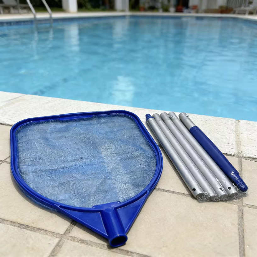 Écumoire de piscine robuste avec 5 tiges de connexion