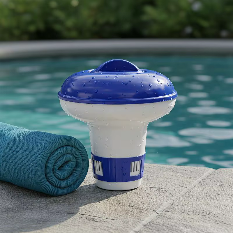 Distributeur de chlore flottant pour piscine de 5 pouces avec aérations réglables et couvercle anti-fuite pour piscines