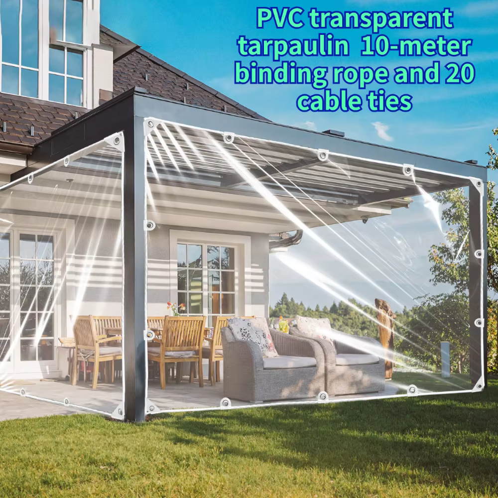 Bâche transparente en PVC de haute qualité avec coins renforcés améliorés et un design entièrement fermé