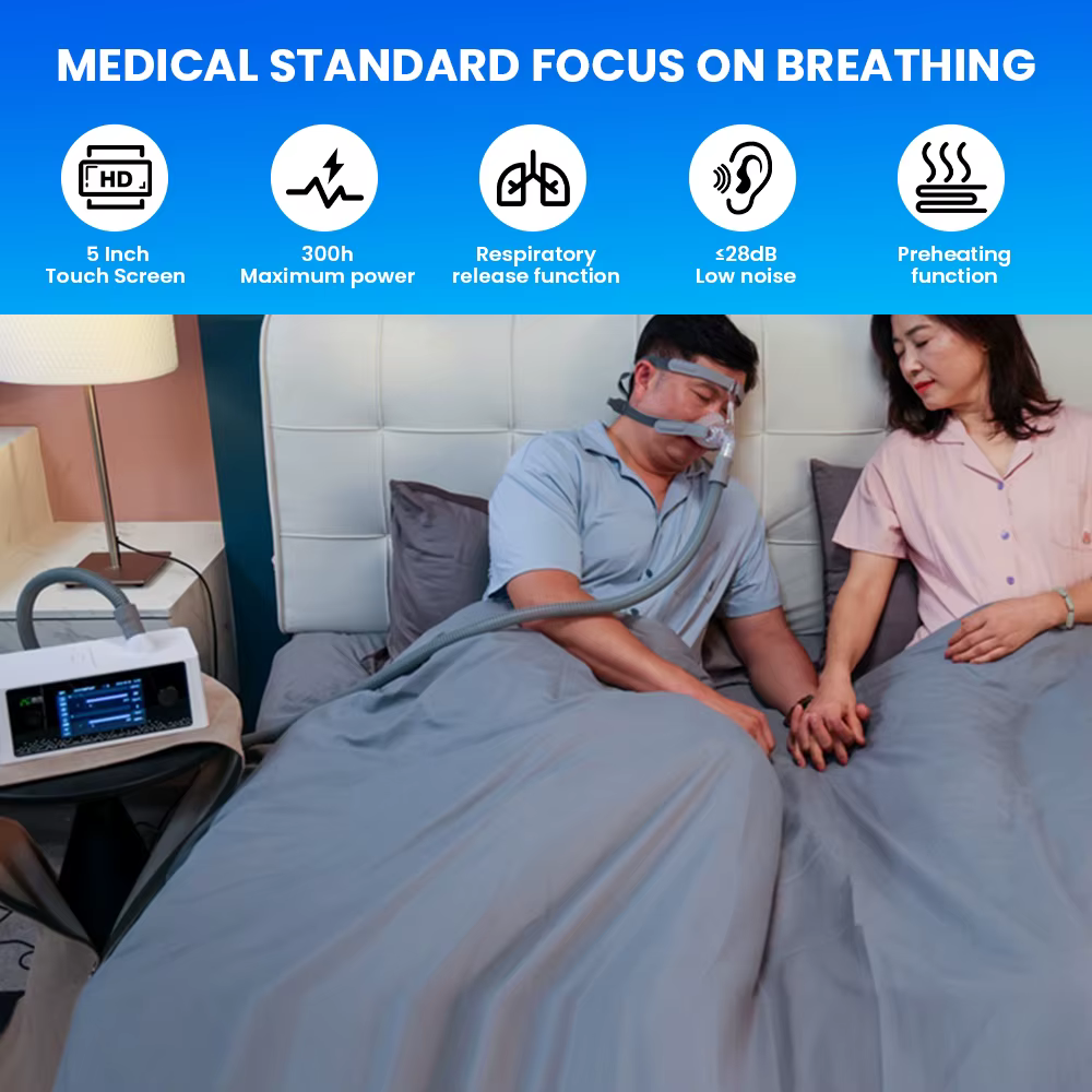 Appareil APAP CPAP BPAP pour l'apnée du sommeil avec masque et humidificateur, filtre à air, dispositifs anti-ronflement, aide au sommeil