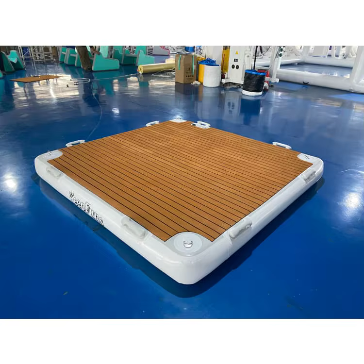 Plateforme flottante gonflable KeepFuns avec tapis antidérapant en EVA pour piscine