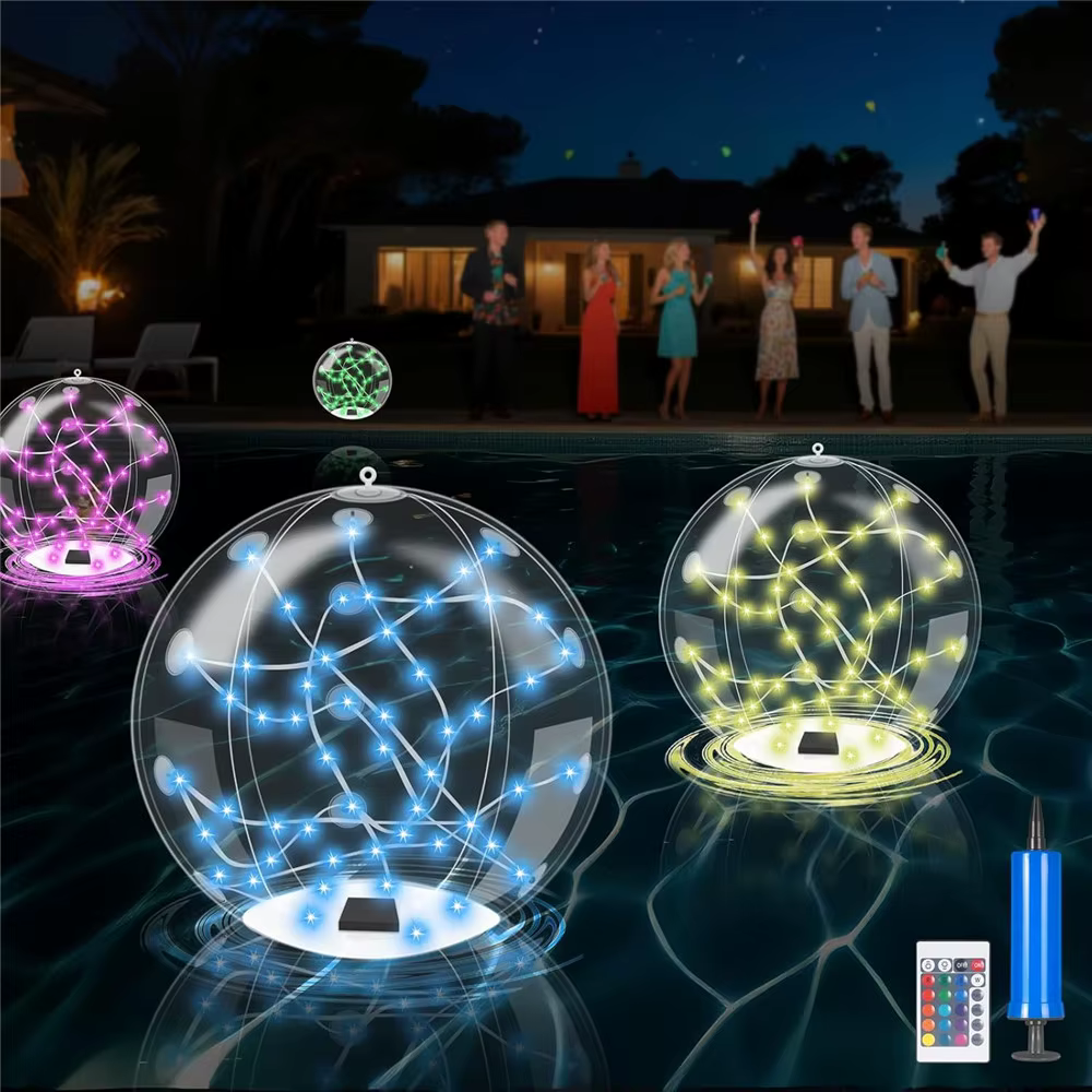 Lampes flottantes solaires pour piscine de 34 cm