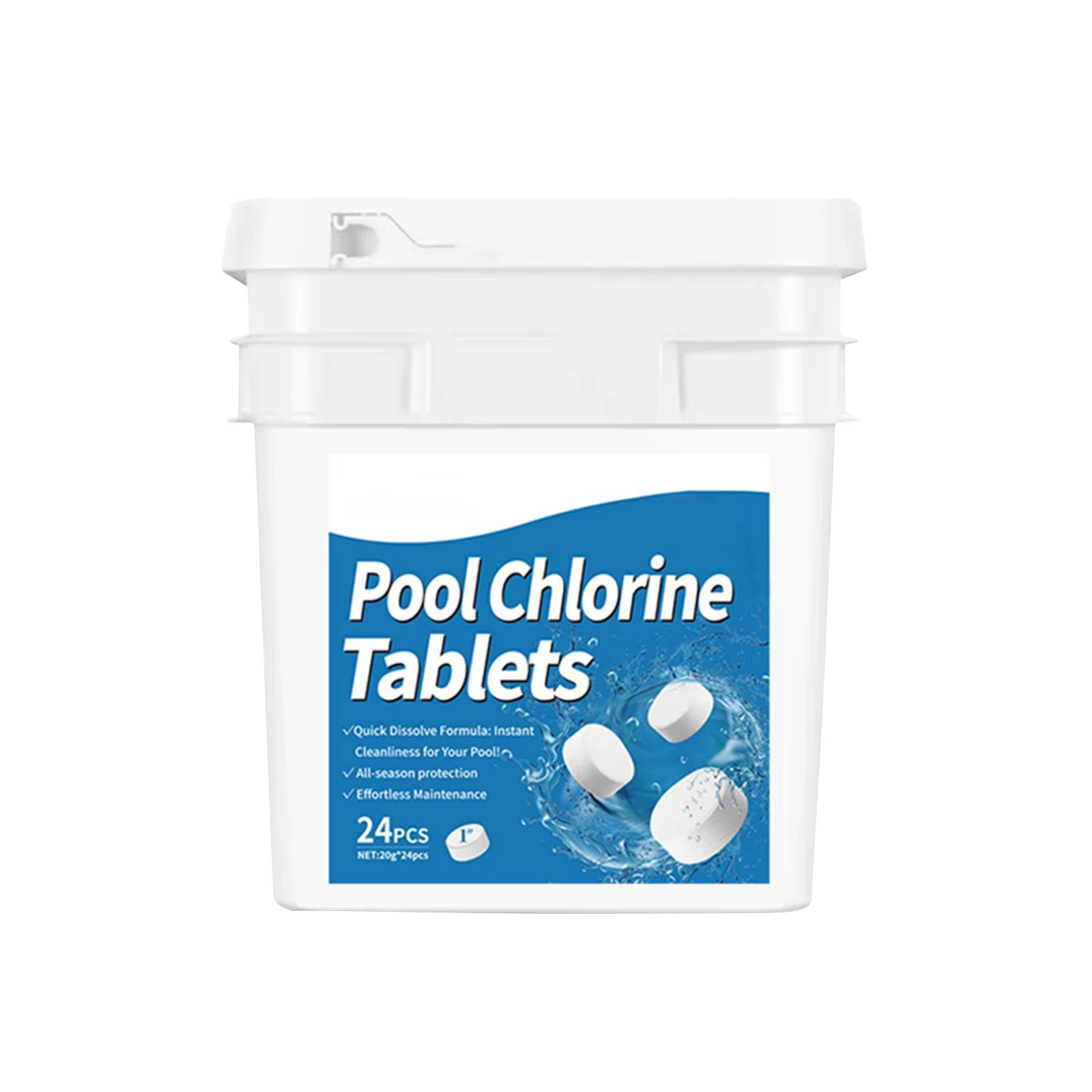 24 pièces/bouteille comprimé chlore brome comprimés nettoyant natation Spa ménage piscine fournitures de nettoyage