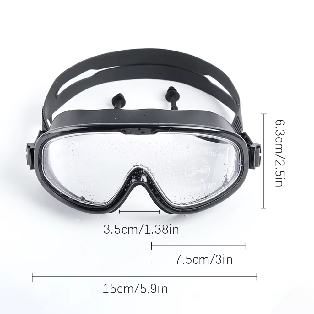Grands lunettes de natation roses à joint souple