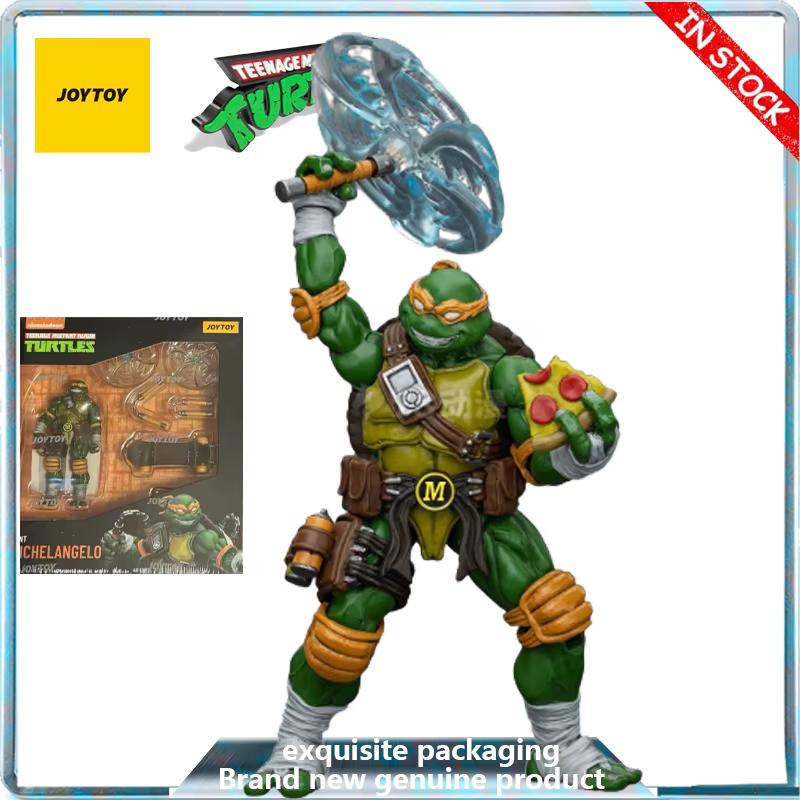 JOYTOY X Ninja Turtles 1/18 Figurines articulées finies Série de modèles de personnages Donatello/Raphael/Leonardo/Michelangelo