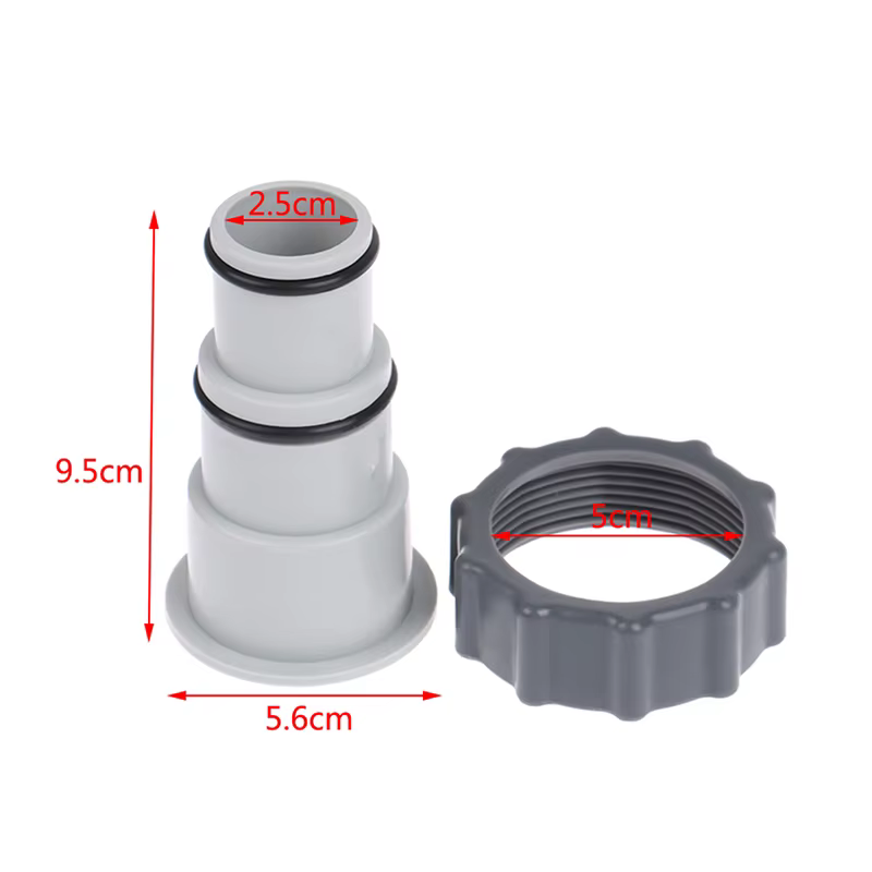 Adaptateur de Tuyau de Piscine avec Collier pour Pompe à Connexion Filetée Intex