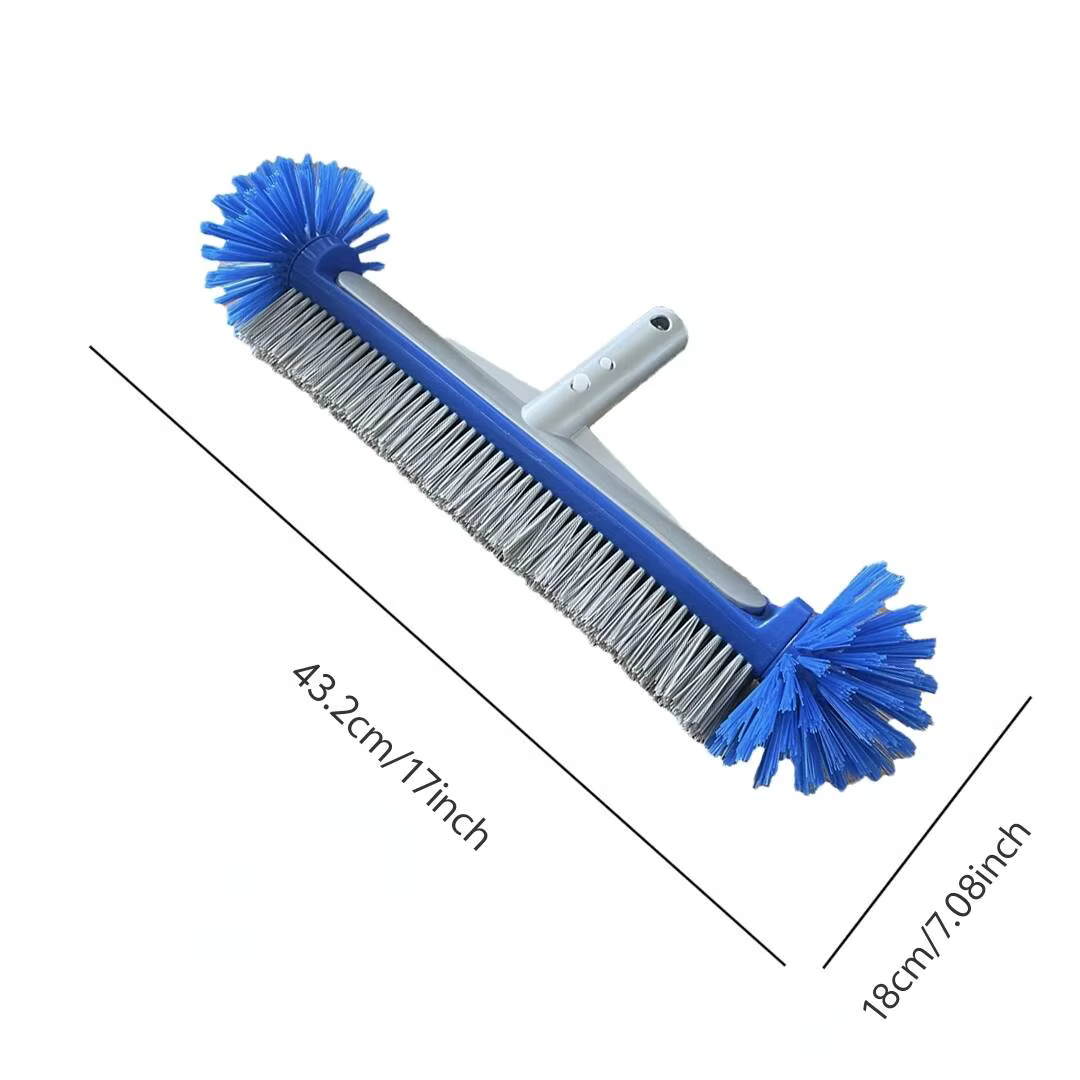 Brosse de piscine, poils robustes et dos en aluminium renforcé avec clip EZ