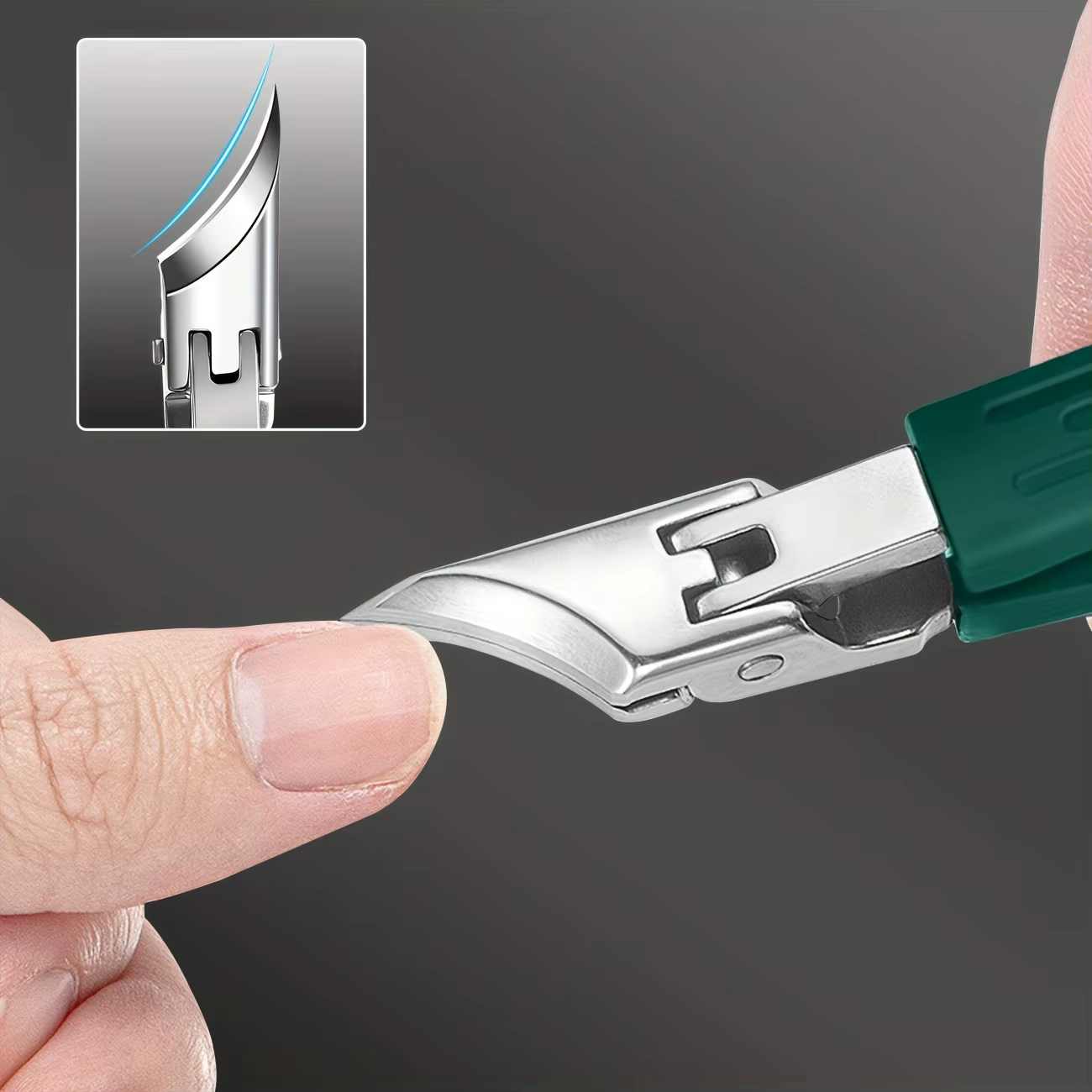 Coupe-ongles épais en acier inoxydable robuste, avec poignée souple de sécurité, lame ultra-affûtée inclinée à 25 degrés, pour seniors, anti-éclaboussures