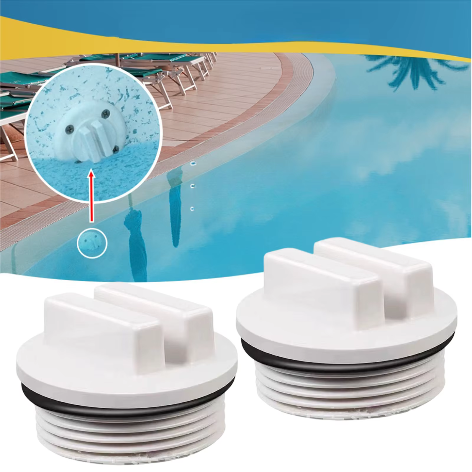 Bouchon de piscine fileté de 1,5 po SP1022C pour ligne de retour de spa