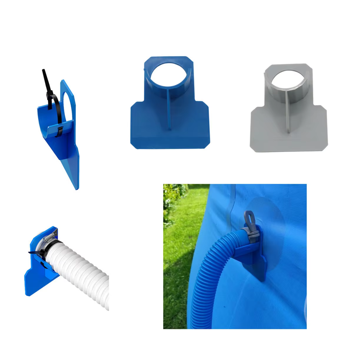 Support en Fiosphate pour Tuyau de Piscine avec Attaches et Clips