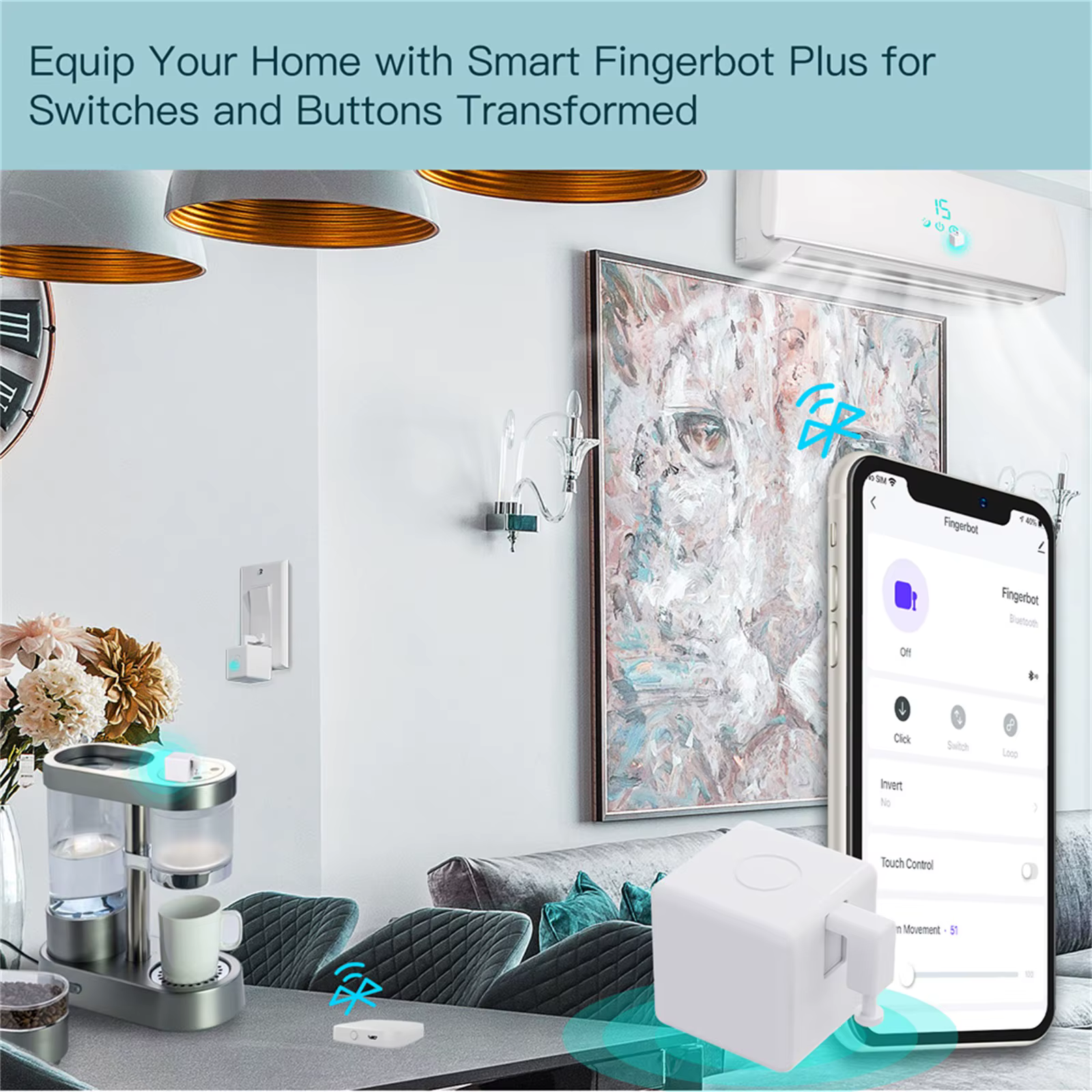 MOES Tuya Fingerbot, bouton-poussoir intelligent, nouveau robot doigt Bluetooth, application Smart Life, commutation automatique, commande vocale Alexa Google Home