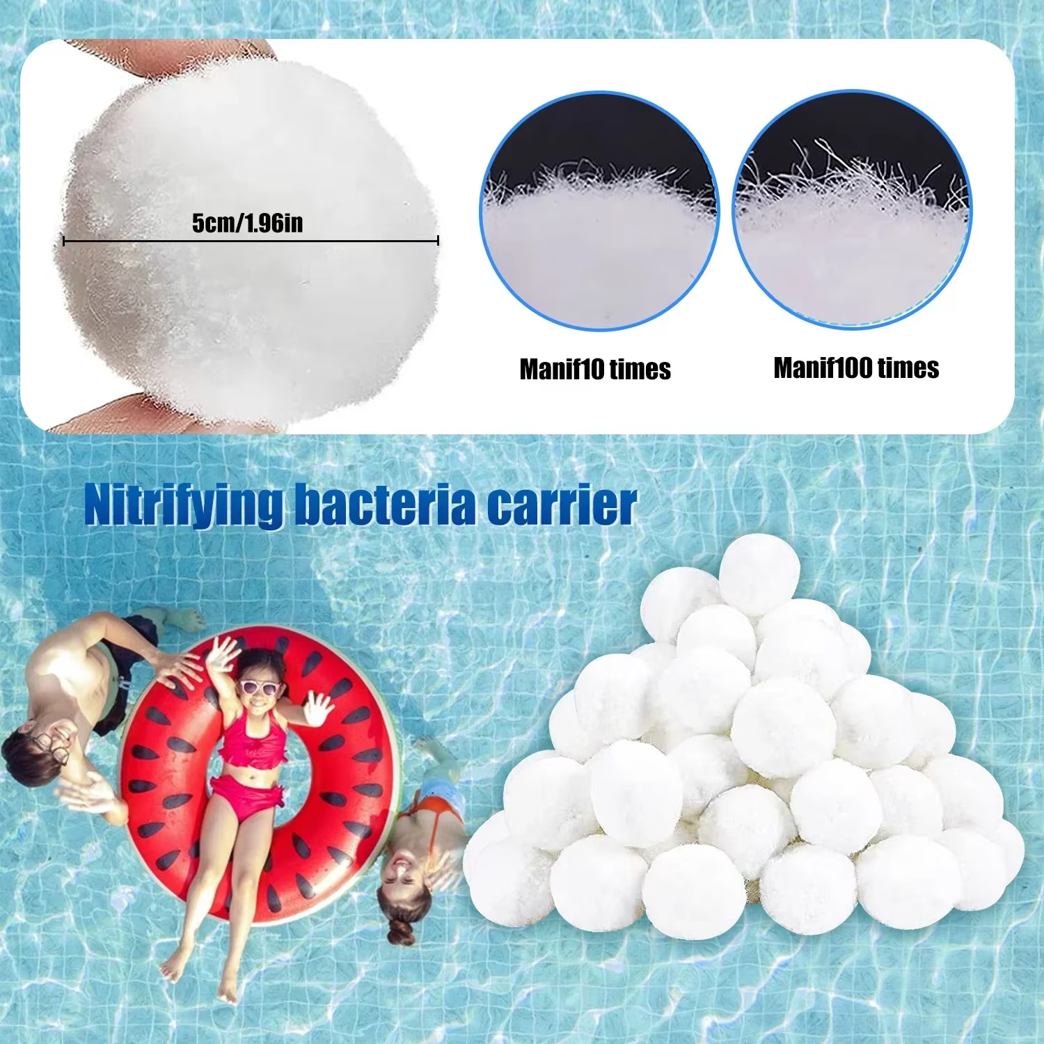 Boules filtrantes durables pour piscine