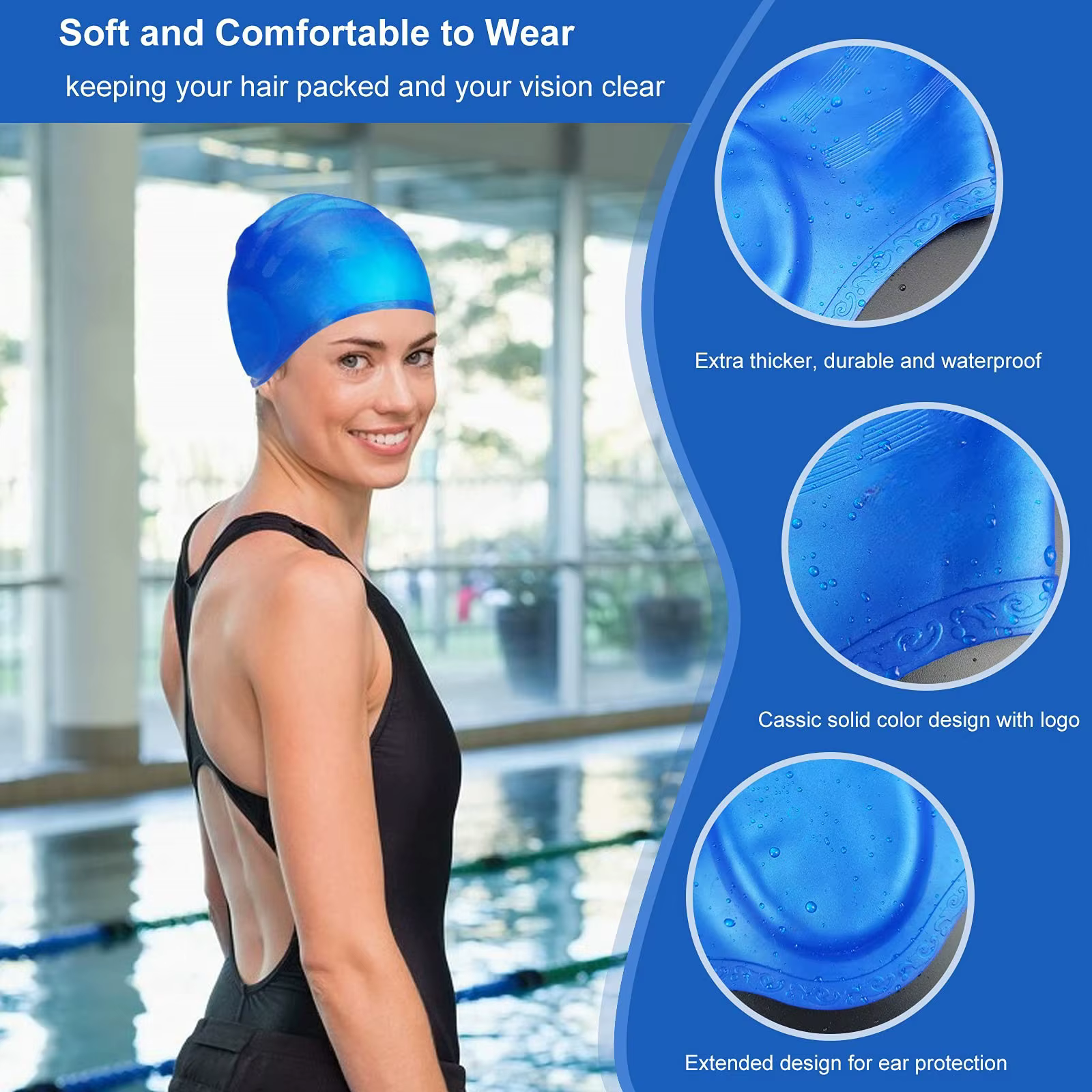 Bonnet de natation imperméable à haute élasticité