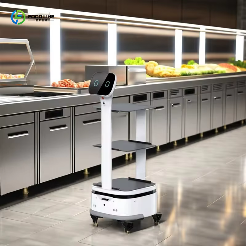Robot de livraison de nourriture intelligent avec système de charge automatique intégré, robot serveur pour restaurant