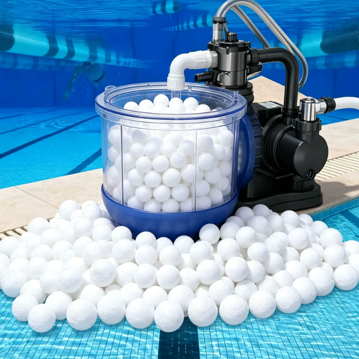 Boules filtrantes pour piscine 500G – Média de filtration léger et réutilisable pour les systèmes