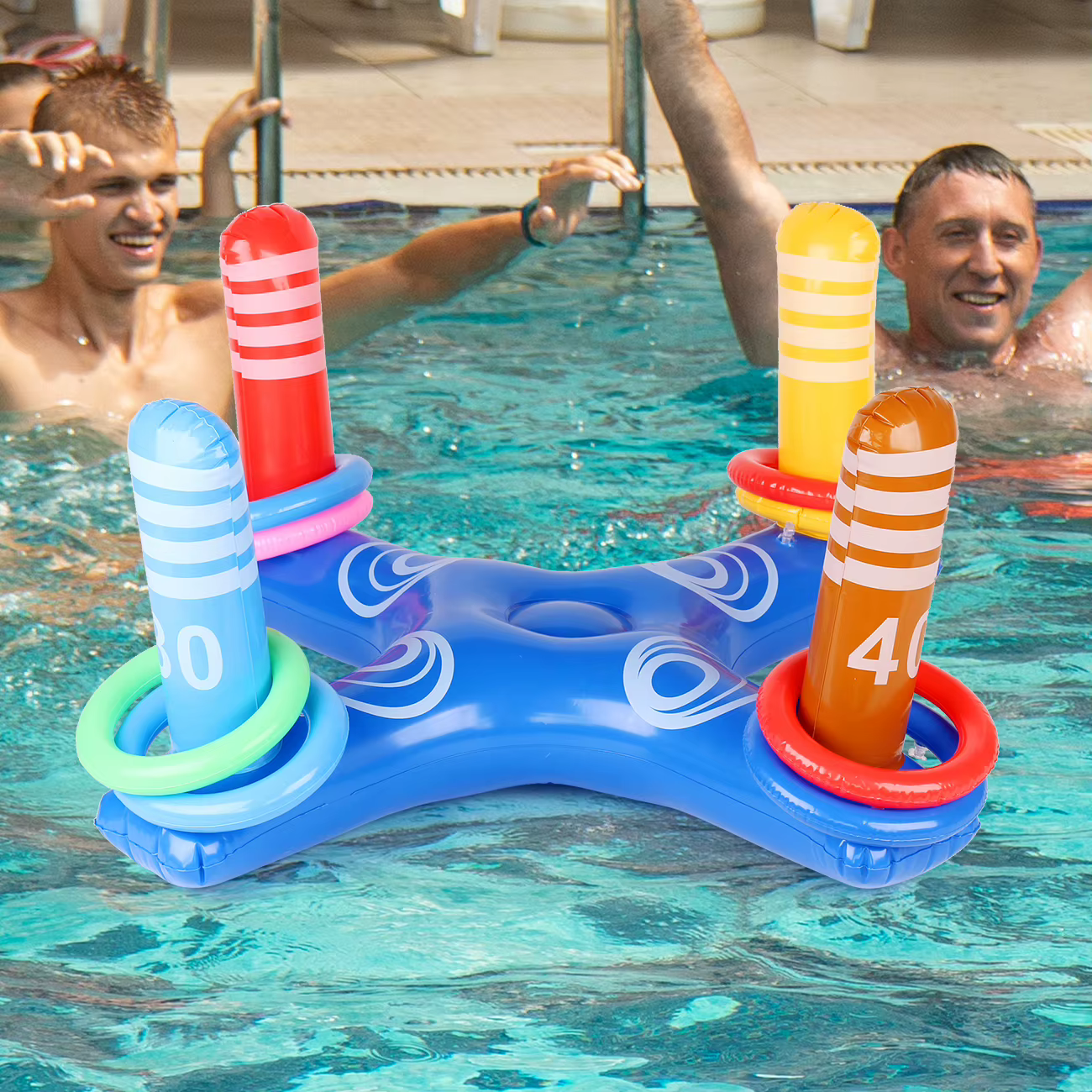 Jouets gonflables de jeux de lancer d'anneau de piscine