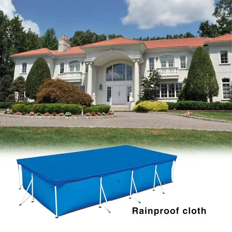 Couverture de piscine rectangulaire imperméable et anti-poussière pour jardin