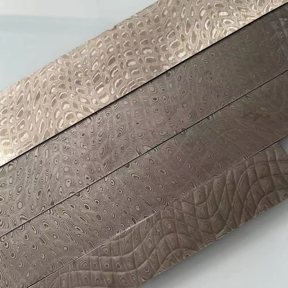 Barre de acier Damas à 60 couches, acier pour la fabrication de couteaux DIY, acier inoxydable pour la fabrication d'outils, durci HRC58-59