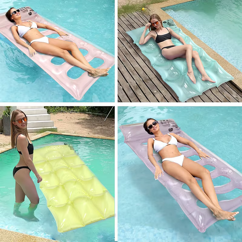 Matelas flottant gonflable pour piscine et plage, lit de relaxation aquatique
