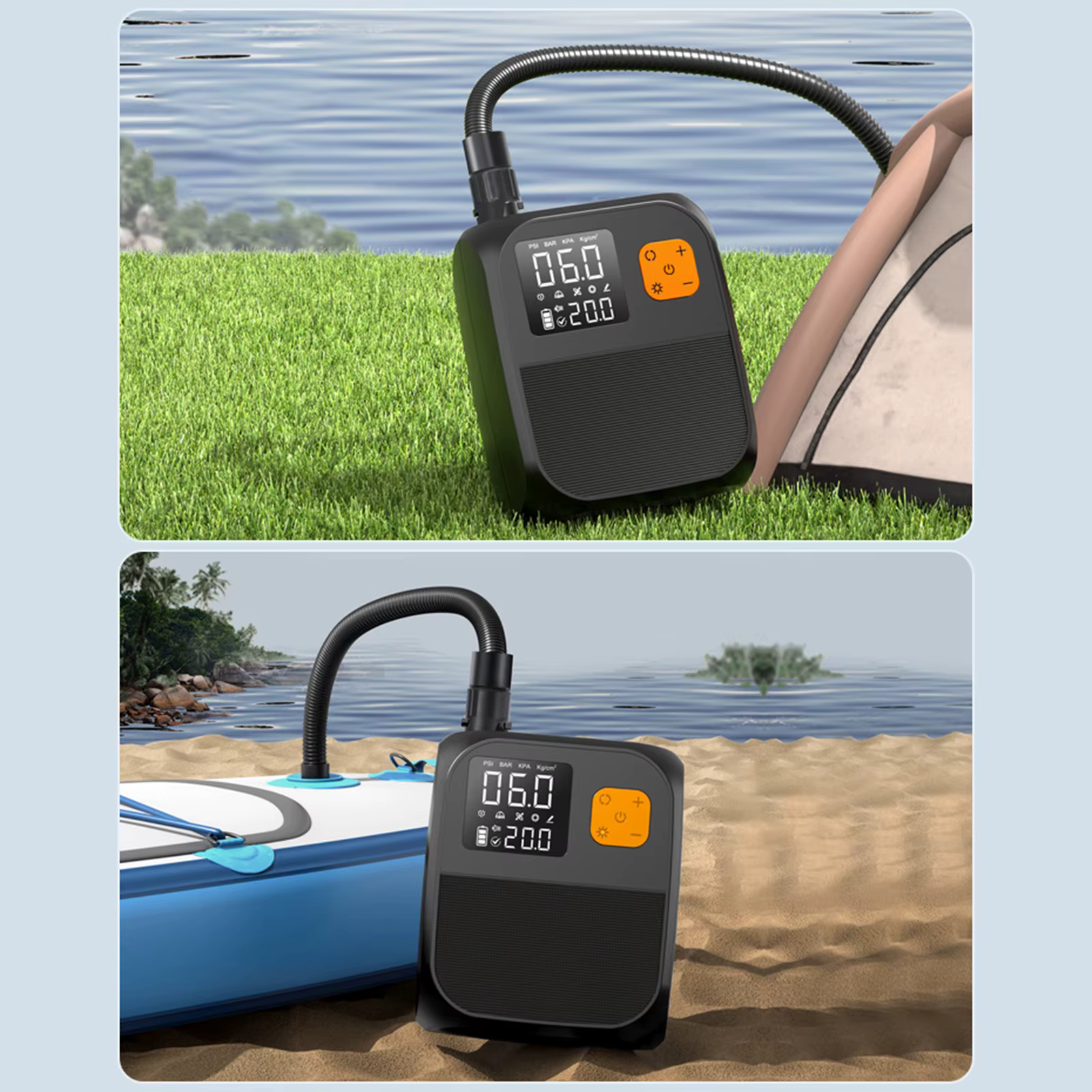 Pompe électrique pour planche à pagaie 25 PSI, pompe électrique portable pour planches à pagaie gonflables, kayaks et bateaux