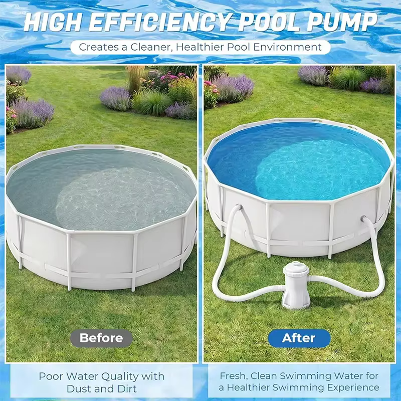 Pompe de circulation pour piscine de 300 gallons, système de filtration complet avec filtre à tuyau pour piscine gonflable hors sol