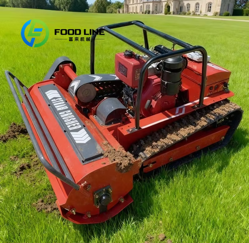 Nouvelle conception de tondeuse à gazon miniature sur chenilles, grande tondeuse à gazon télécommandée autopropulsée pour la coupe de l'herbe