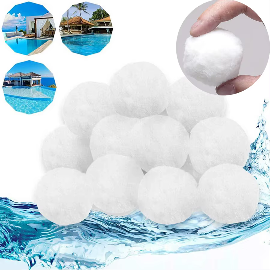 Boules de filtration blanches en fibres de 500g