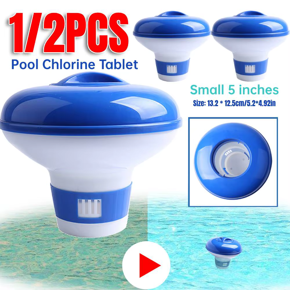 1/2 pièces flottant piscine chimique flotteur chlore brome comprimés