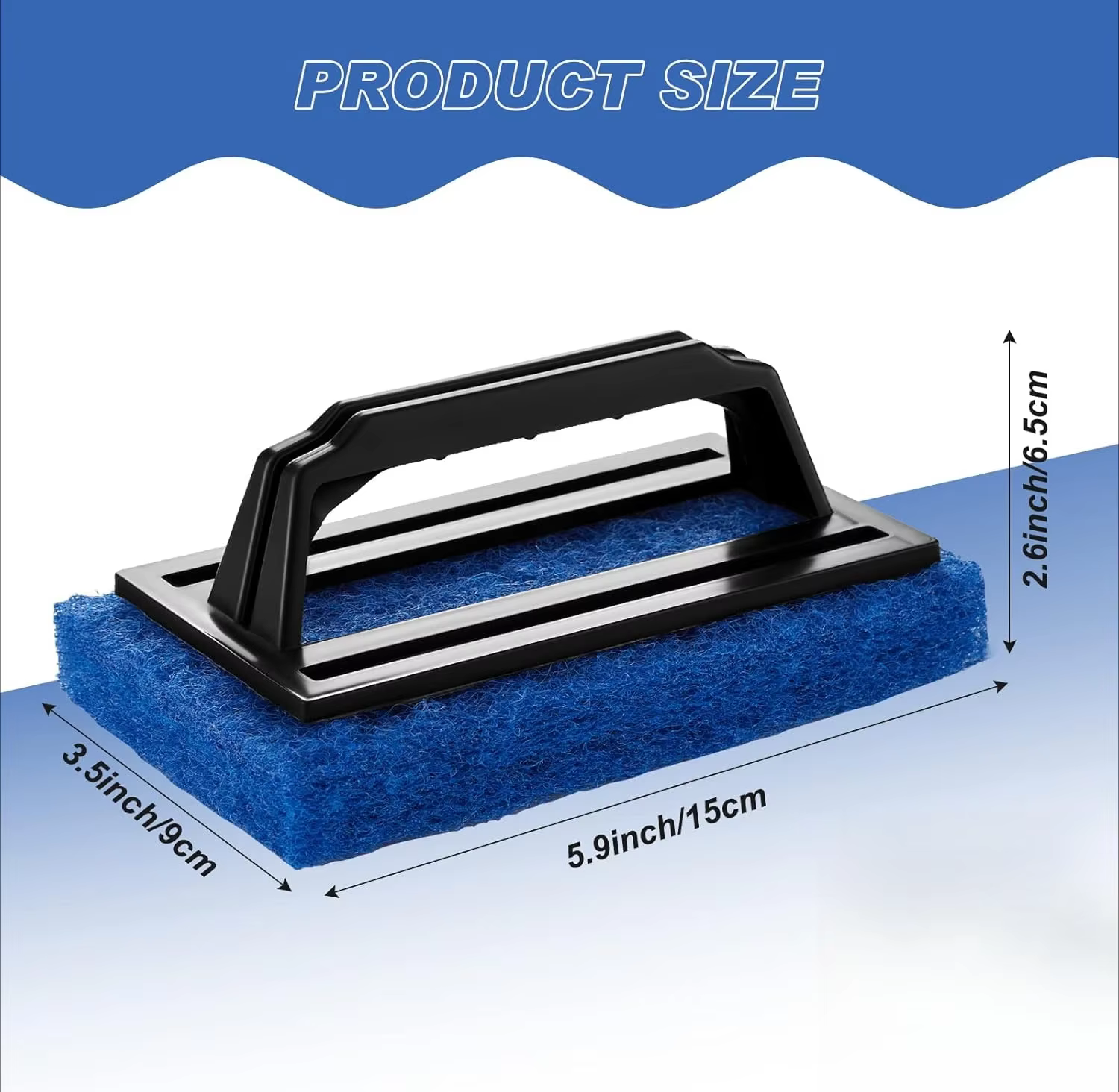 Brosse éponge de nettoyage pour piscine Jacuzzi avec manche