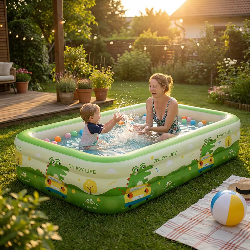 Piscine gonflable familiale pour 1 à 8 personnes, grande taille, pour adultes, enfants, bébés, été, extérieur, intérieur, bain, jeux aquatiques, portable