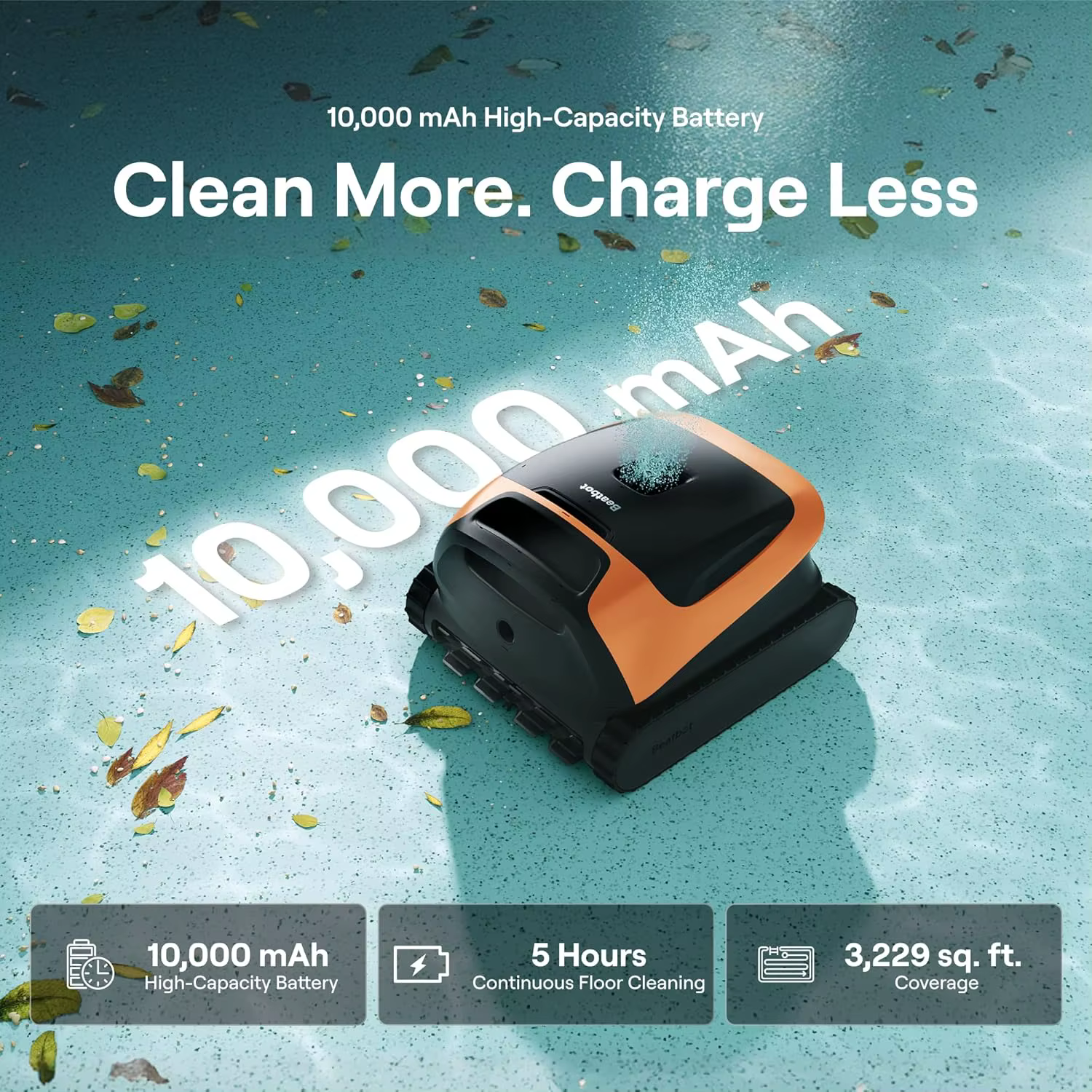 Nouveau robot nettoyeur de piscine sans fil Beatbot Sora 30, autonomie de 300 min, aspiration 6800 GPH pour fond, parois, ligne d'eau et plateforme, pour piscines hors sol et enterrées