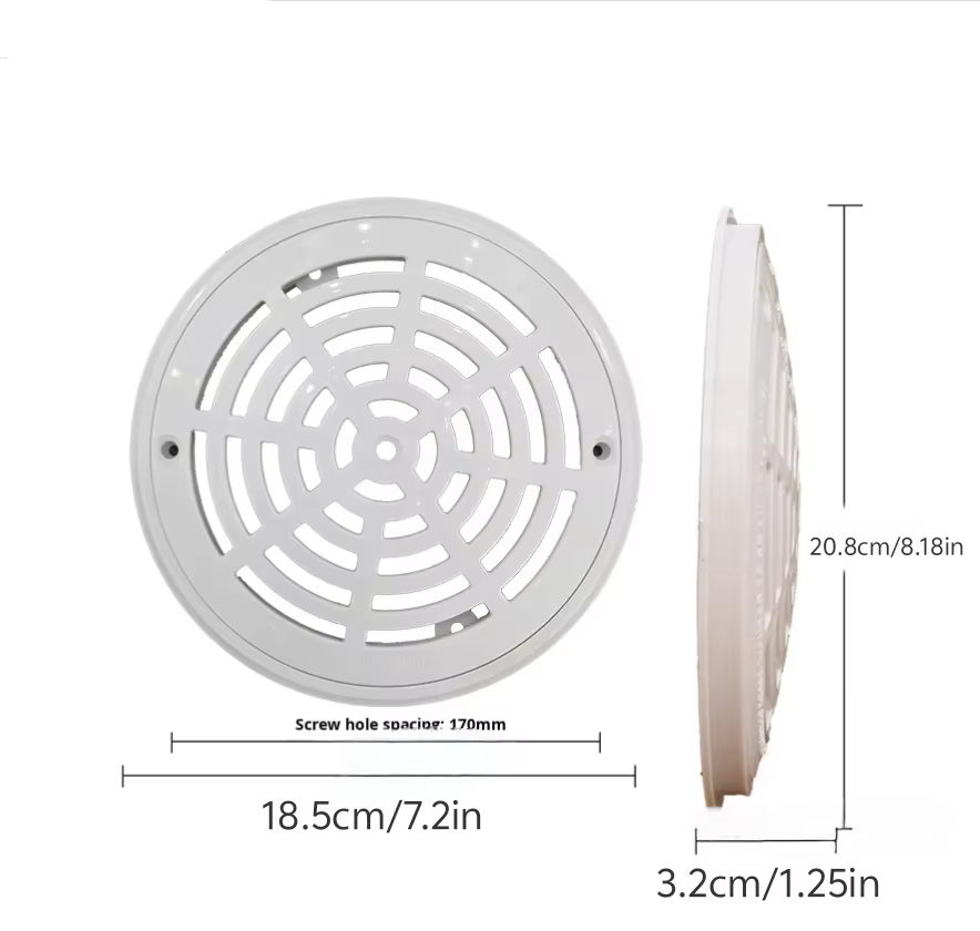 Drain principal de piscine de 8 pouces