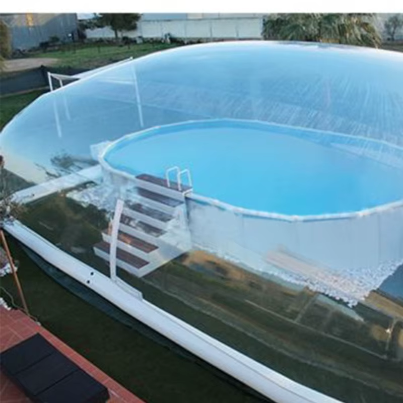 Couverture de piscine gonflable transparente en PVC sur mesure