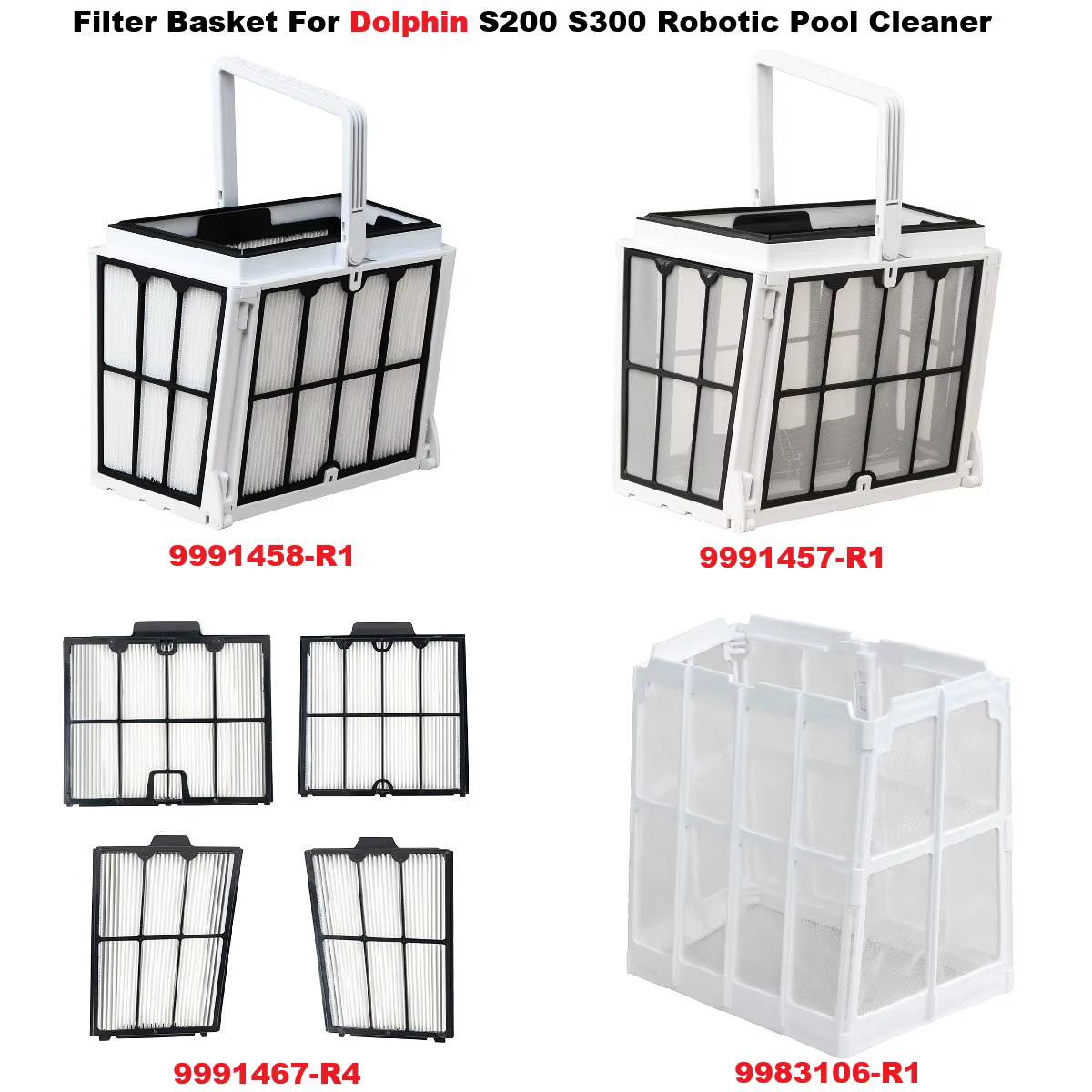 Panier filtrant ultra-fin/fin pour nettoyeur de piscine robotisé Dolphin S200 S300 Active 20
