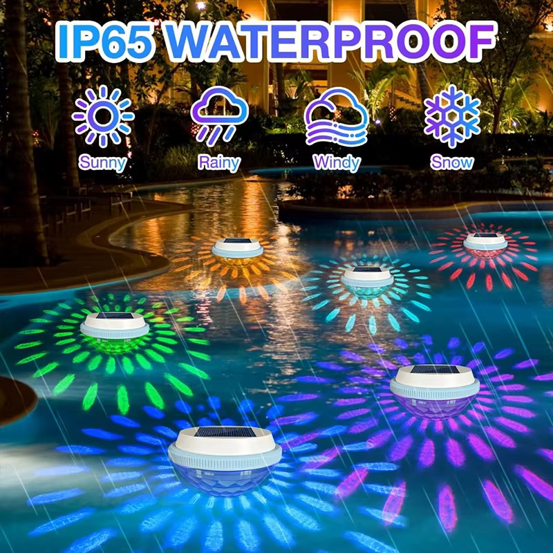 Éclairage solaire flottant pour piscine