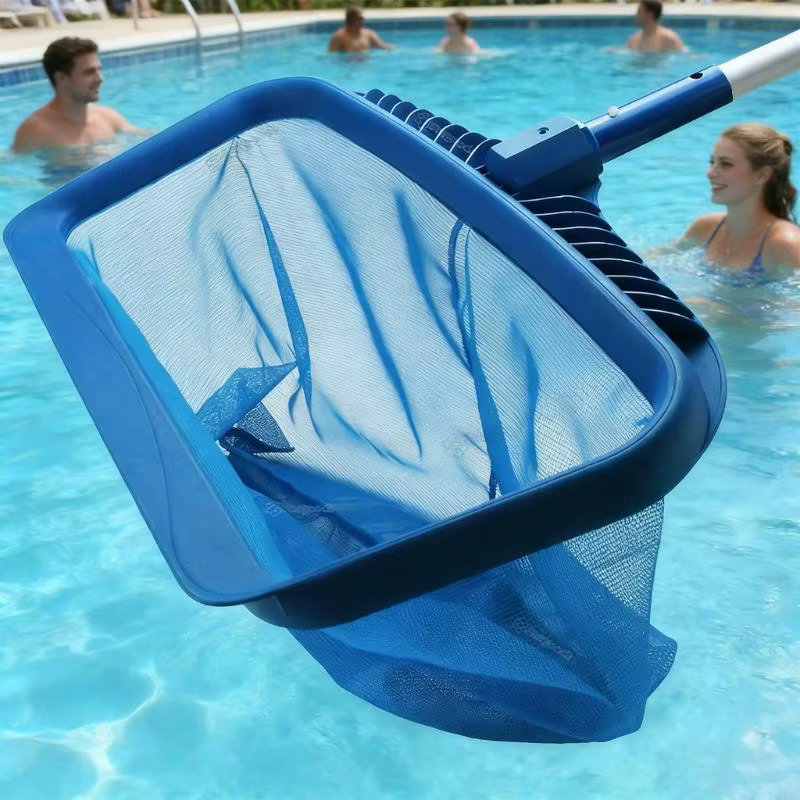 Filet d'écumage piscine avec tige en aluminium 1.1m