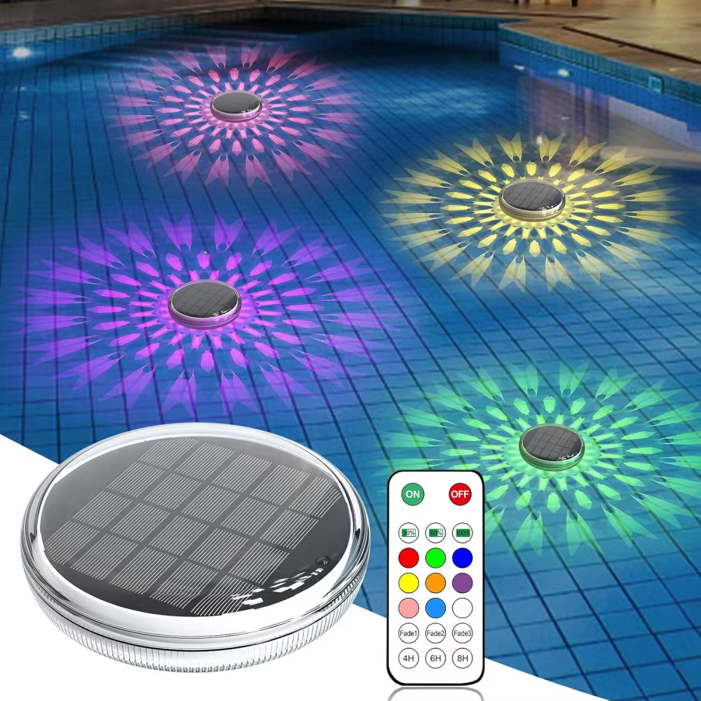 Lumières solaires flottantes pour piscine
