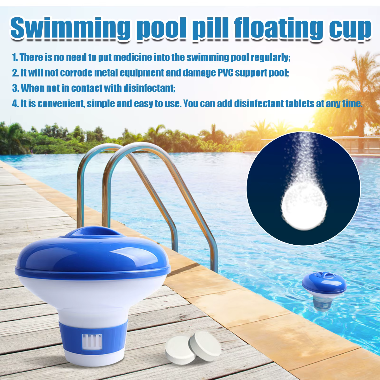 Flotteur distributeur de produits chimiques pour piscine
