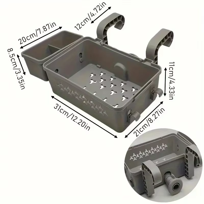 1 panier de rangement portable pour piscine avec porte-gobelet pour piscines hors sol