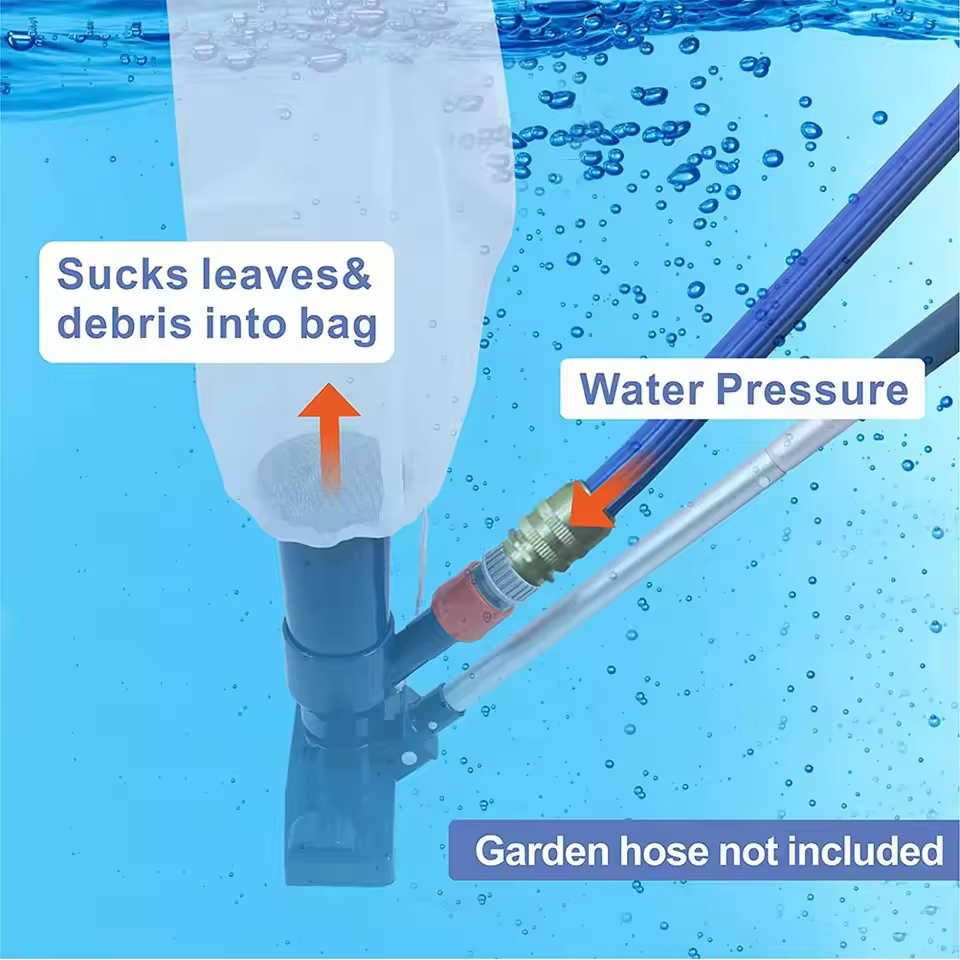 Aspirateur à jet subaquatique pour piscine avec brosse