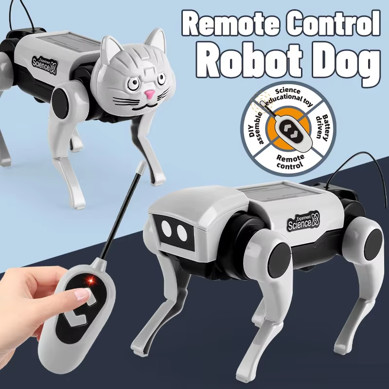 Robot Rc télécommandé pour enfants, jouet mécanique pour chien, enseignement scientifique, modèle d'assemblage, ensemble électrique, jouets pour garçons, cadeau pour enfants