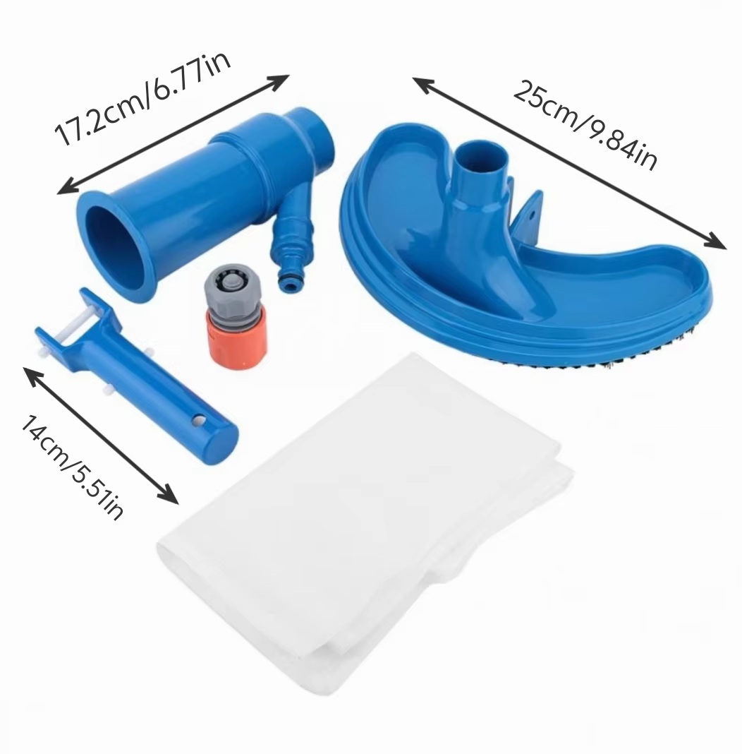 Aspirateur de piscine portable en forme de croissant bleu