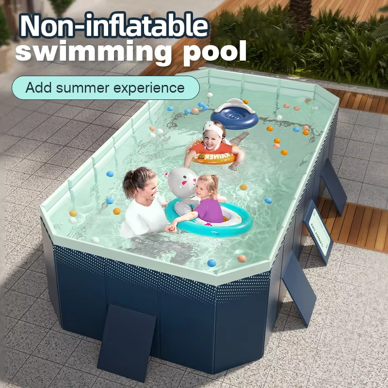 Piscine hors-sol pliable grande taille pour la famille