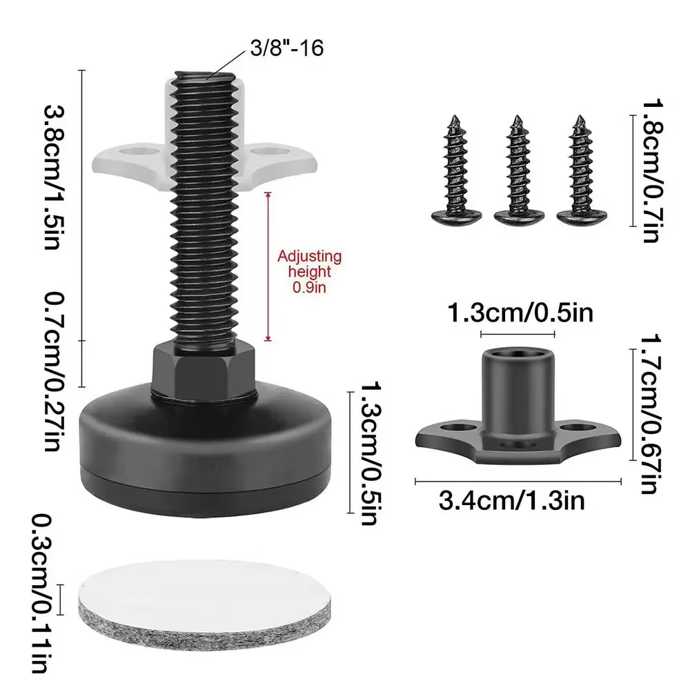 4 pièces pieds de nivellement réglables pieds de protection en acier robuste pieds de meubles Triangle canapé jambe meubles multi spécifications