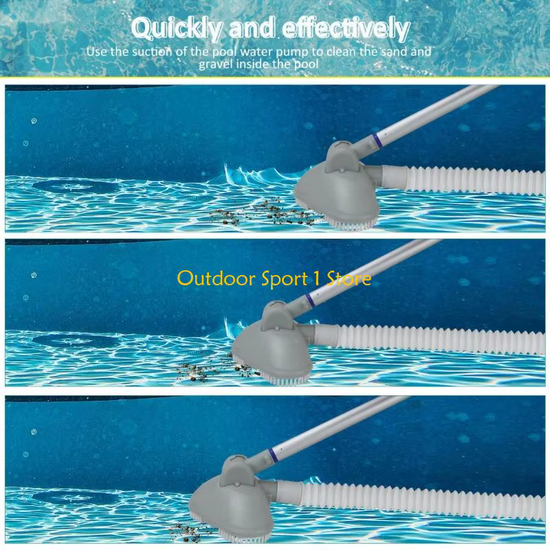 Aspirateur piscine efficace A0KA avec tuyau réglable une tige télescopique pour le au-dessus des piscines à remous